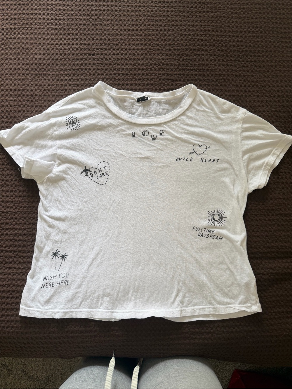 White Graphic Short Sleeve Tee - Wild Heart